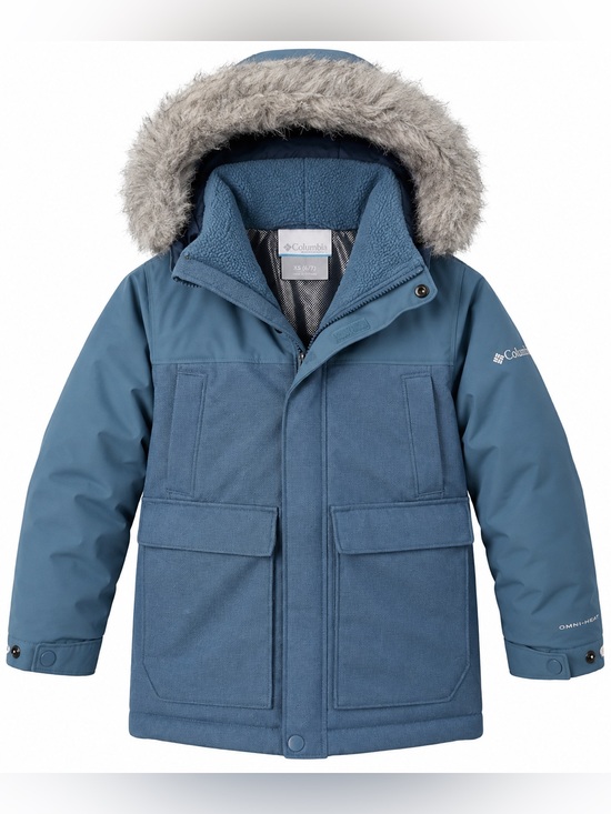 Columbia Sportswear Company Other - Columbia Boys Boundary Bay Down Parka Omni-Heat Blue Faux Fur Size XS 6/7